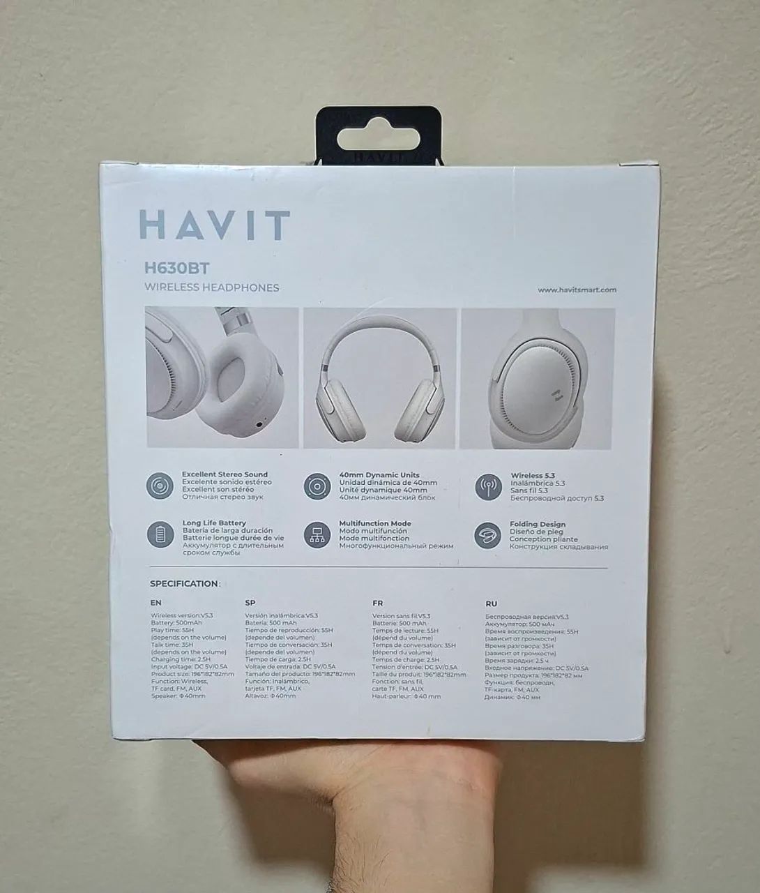 Headphone HAVIT H630BT, Bluetooth 5.3, On-ear 3D - Foto 2