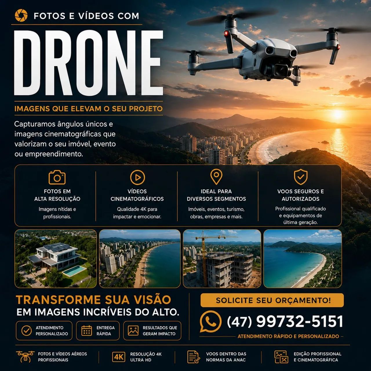 VÍDEO E FOTO COM DRONE - Imagens profissionais