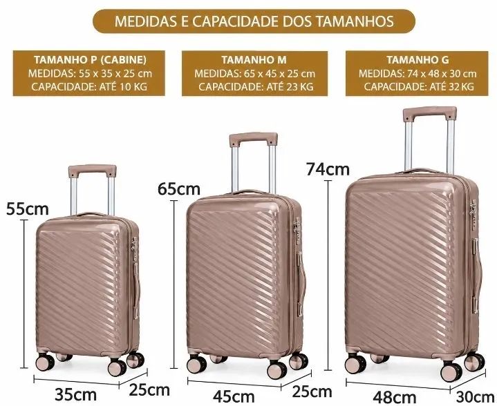 Kit 3 malas de viagem premium PMG - Foto 3