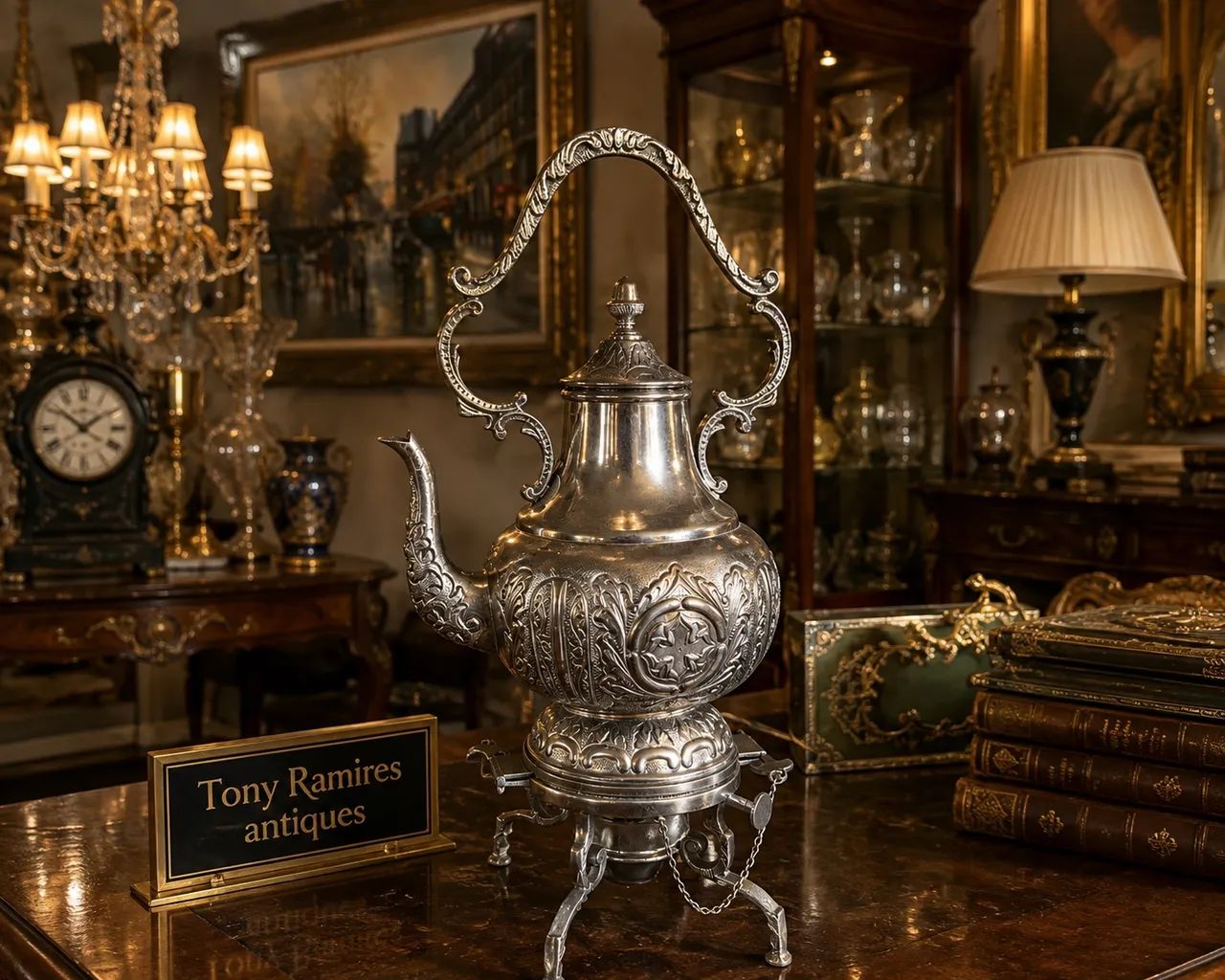 Antigo samovar russo em prata 90, completo.