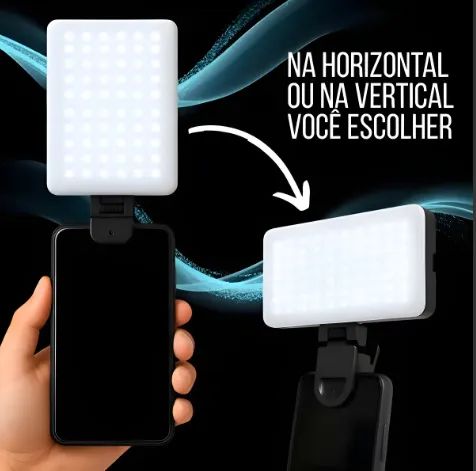Luz De Preenchimento Portátil Para Celular Camera Rgb 6.5w 3.7v Preto Rgb - Foto 4
