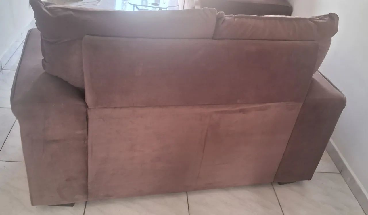 SOFÁ MARRON DE 02 LUGARES  - Foto 3