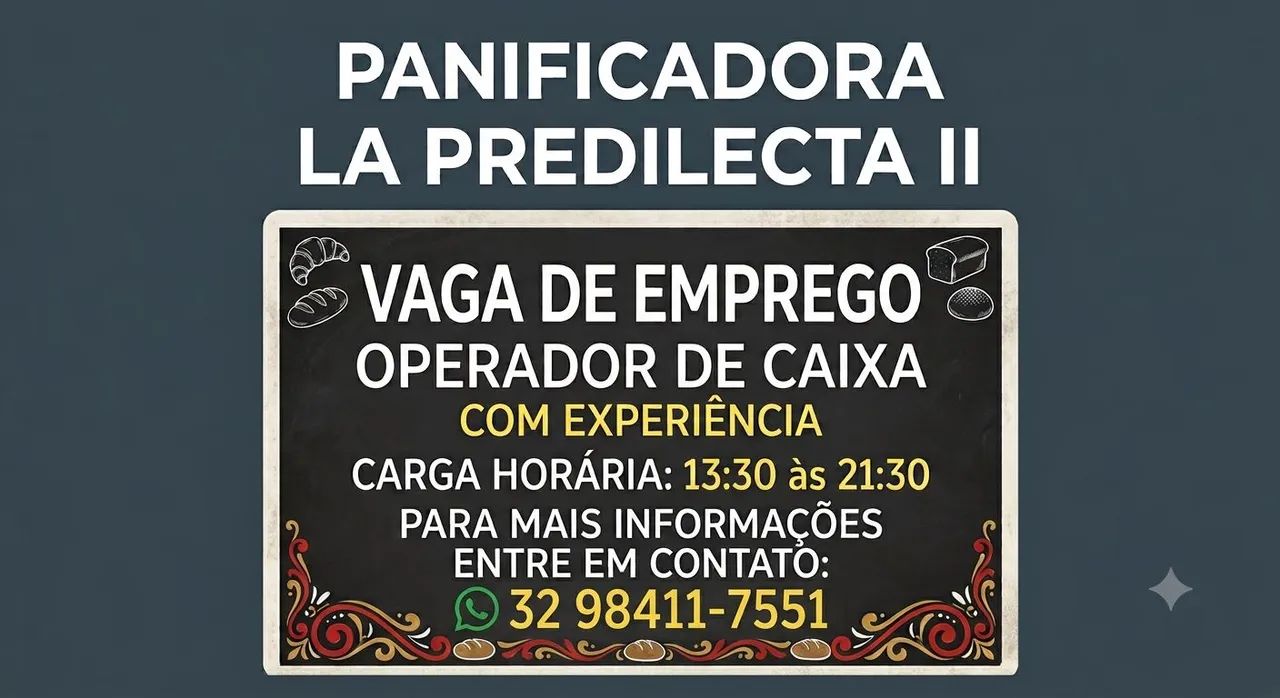 Vaga de emprego para operador de caixa