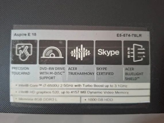Note (core i7) Acer Aspire E 15 (E5-574-78LR) - 8GB DDR3L - HD 1TB - Foto 3