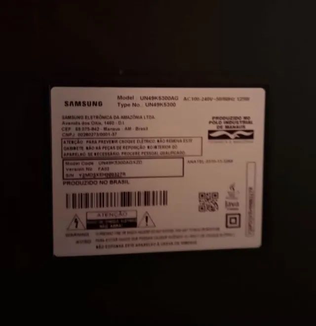 Tv Samsung 55 Polegadas, tela quebrada..