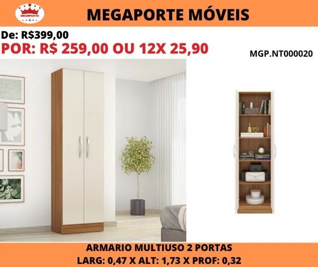 ARMÁRIO MULTIUSO 02 PORTAS - Foto 2