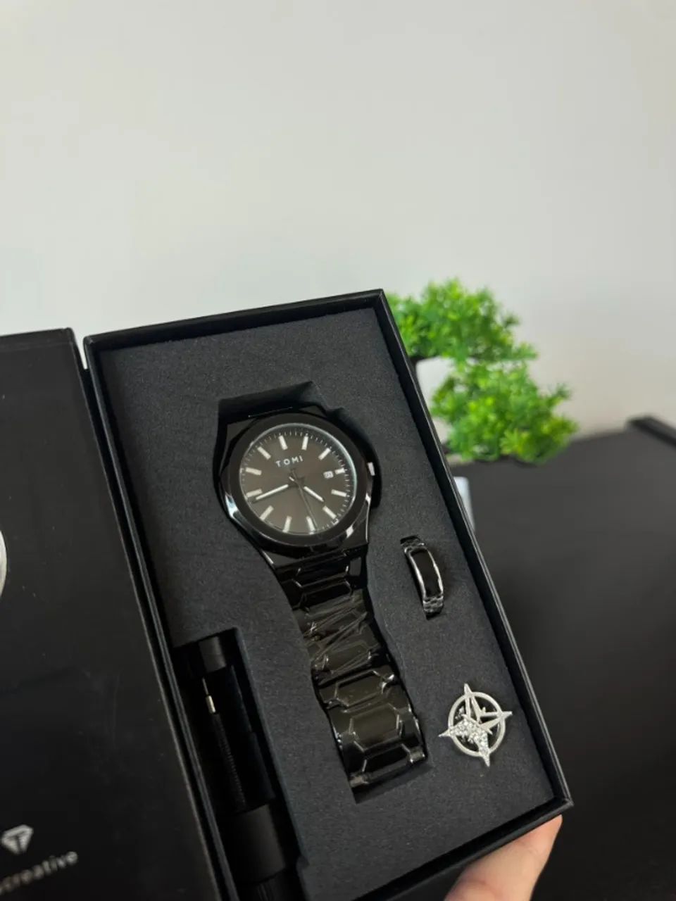 Relógio Masculino TOMI All Black - Kit Presente Completo - Foto 4