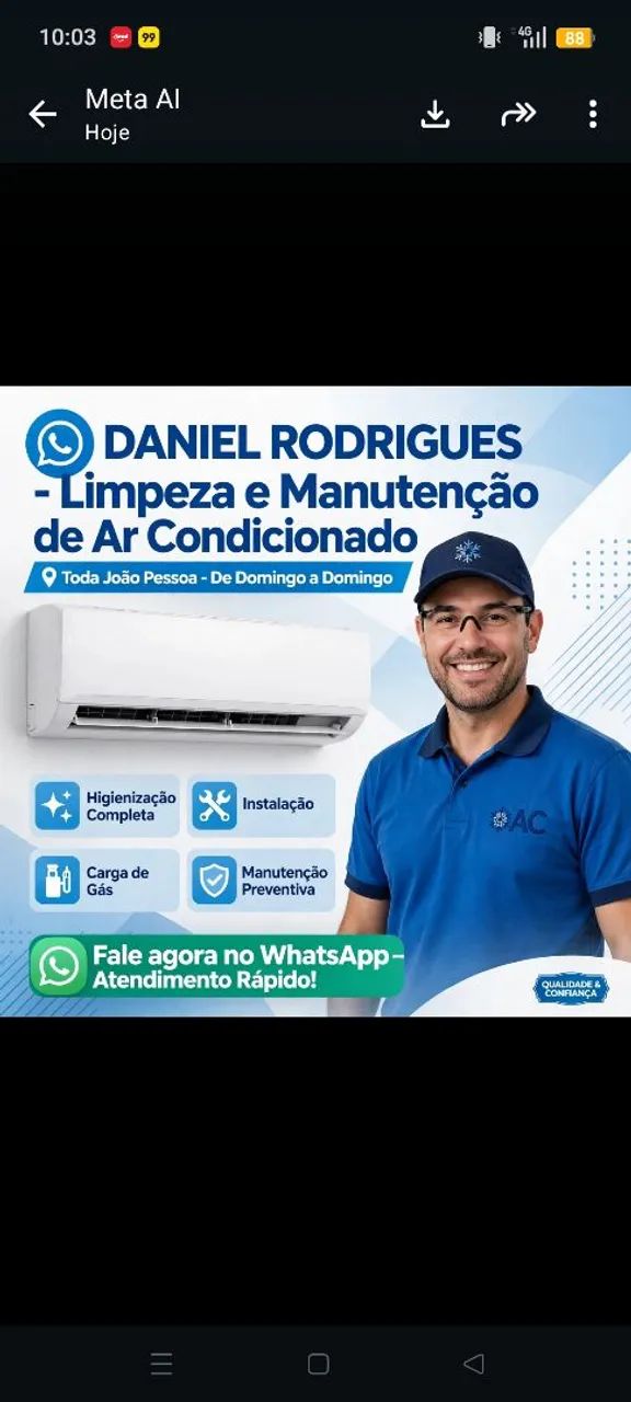 Limpeza de ar condicionado *91 só zap