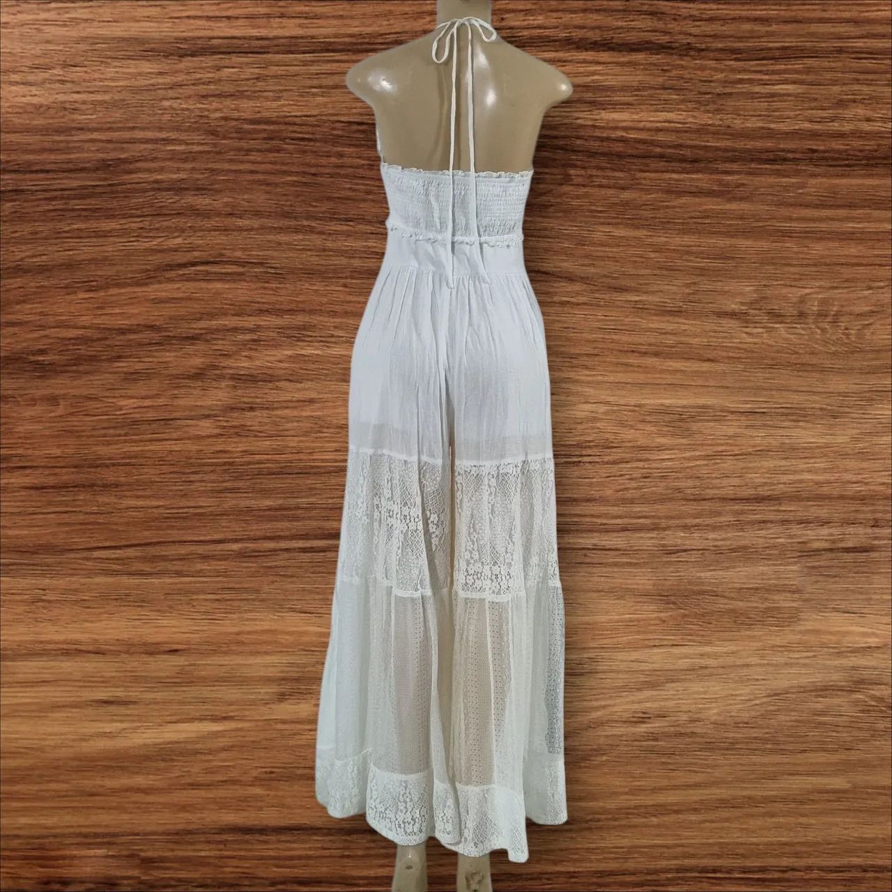 Macacão  farm perfeito em algod ão  e  renda , veste do 36 ao40 - Foto 4