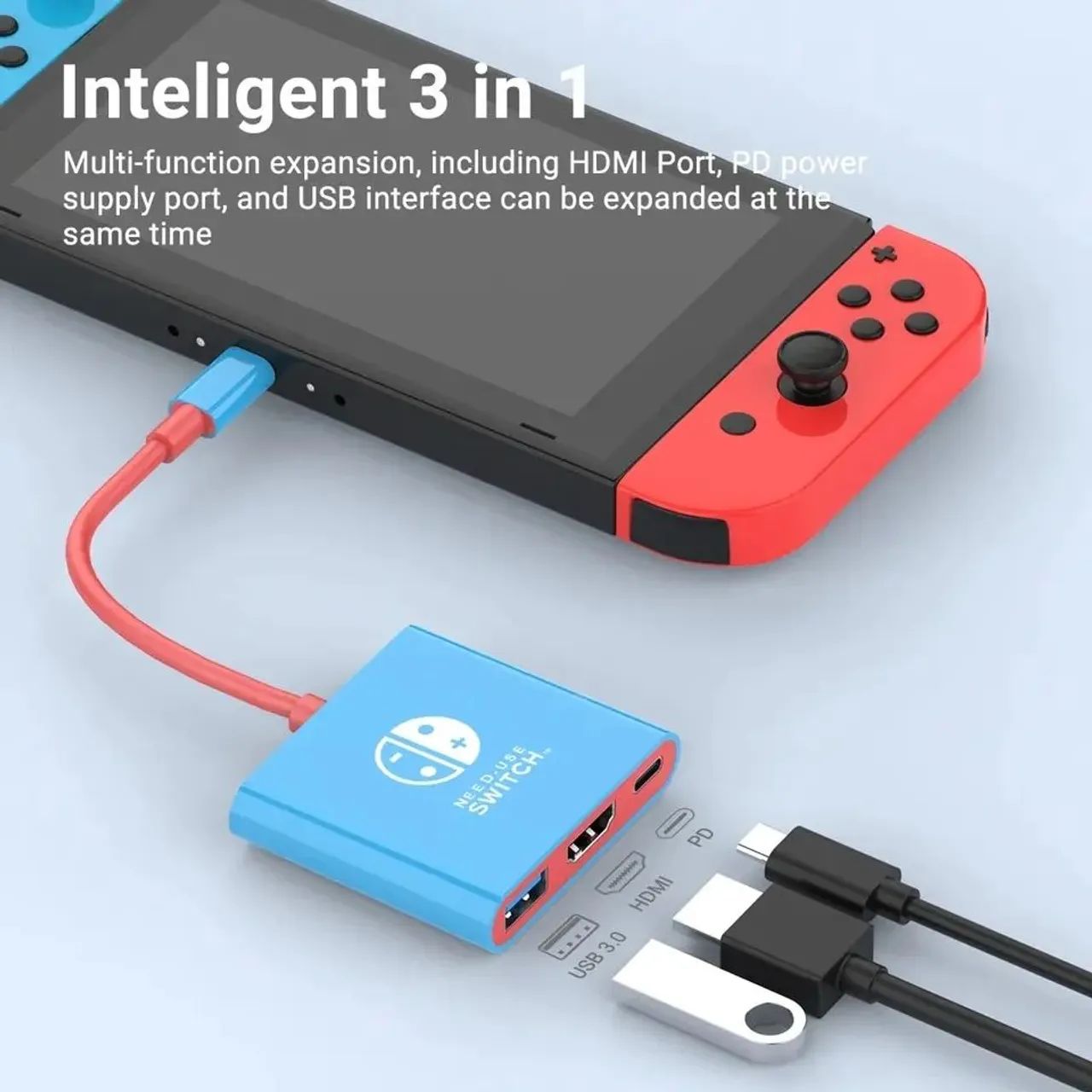 Docking station tipo C hub 3 em 1 para switch  - Foto 2
