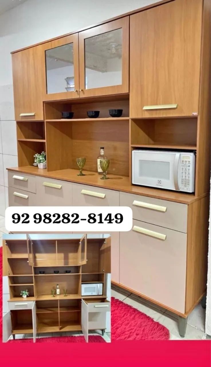 armario de cozinha com espelho/ 100% mdf