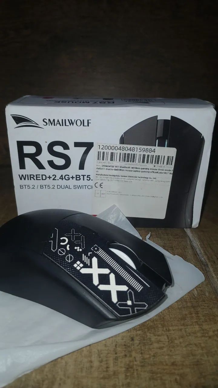 ? Mouse RS7 com PAW3311, 20.000 DPI, sem fio 2.4G, Bluetooth 5.2 e USB-C. - Foto 3