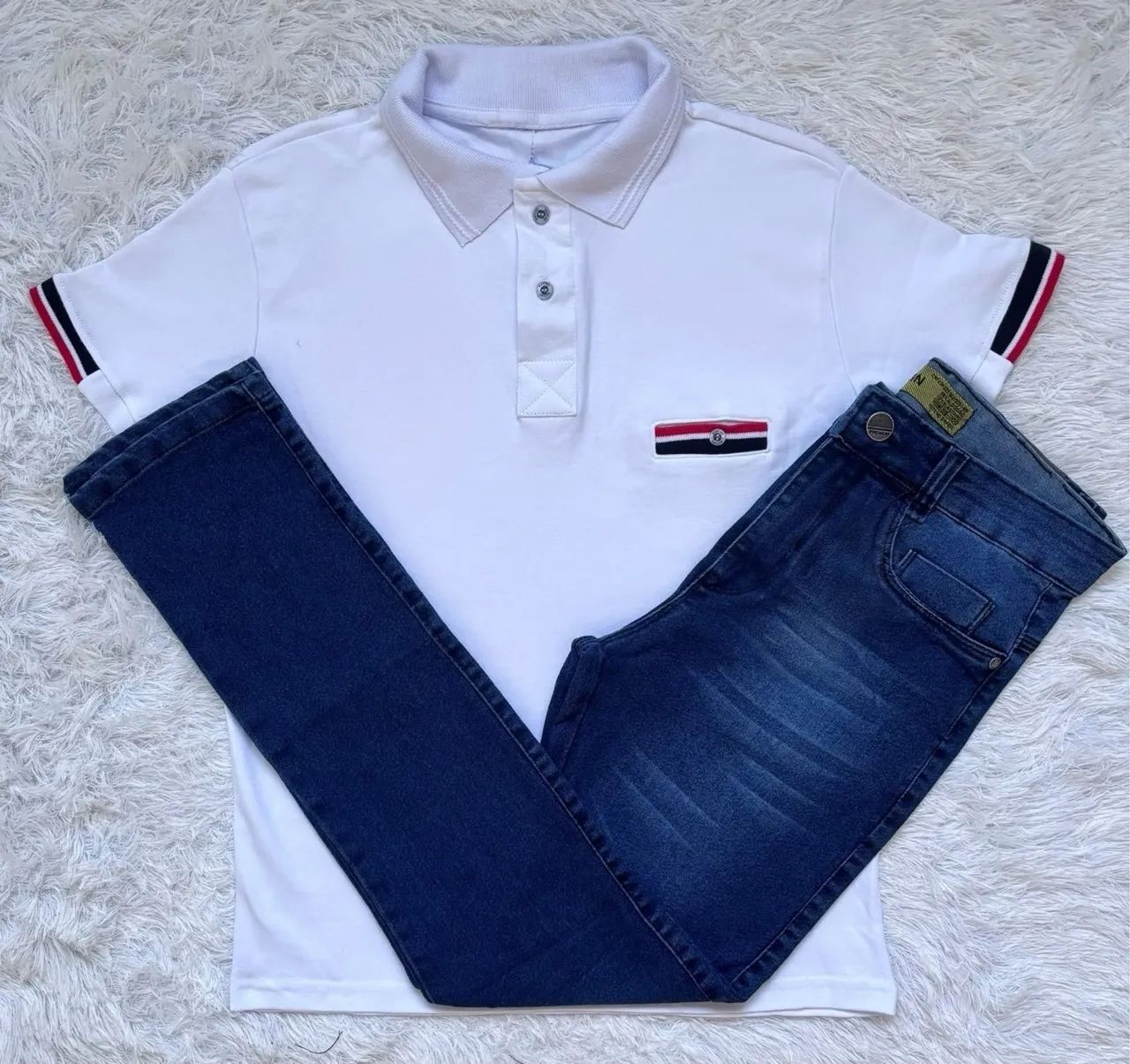 Kit Camisa Polo e Calça Jeans 