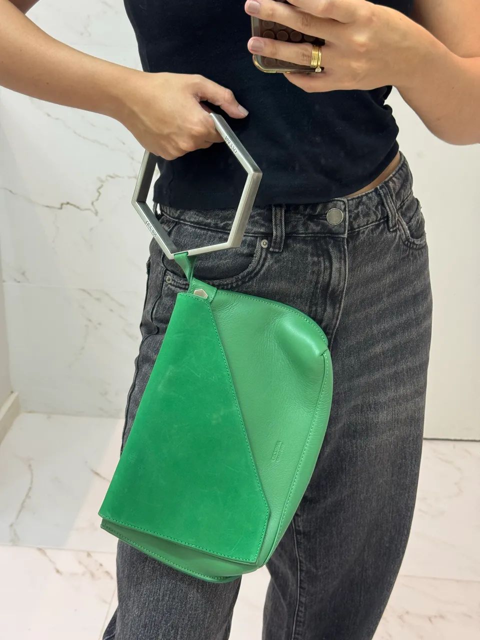Bolsa Couro Arezzo Verde