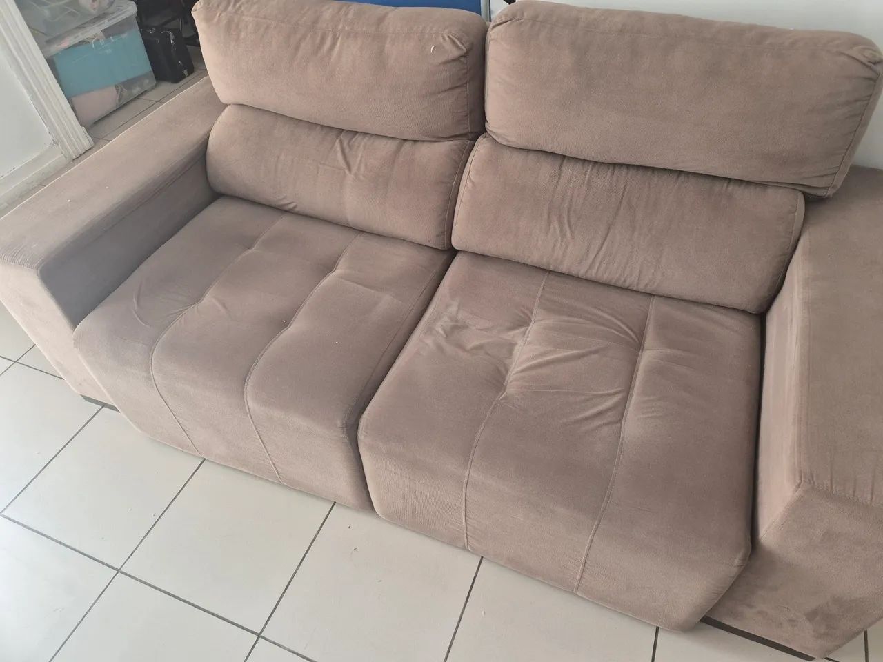 Sofá marrom reclinavel - Foto 3