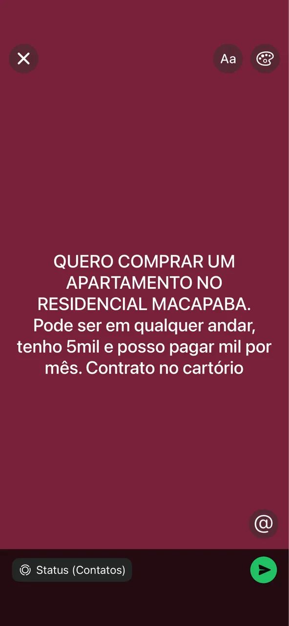 QUERO NEGOCIAR UM APARTAMENTO NO MACAPABA