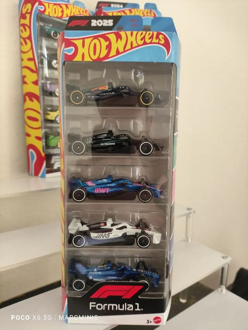 Miniaturas Fórmula 1 Hot Wheels - Pack com 5 Carros (2025)