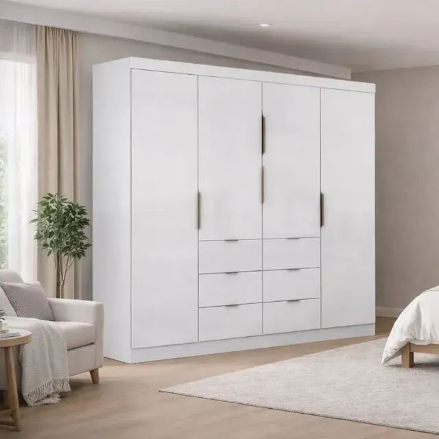 Guarda Roupas com 4 Portas e 6 Gavetas Bahrein  - Foto 3