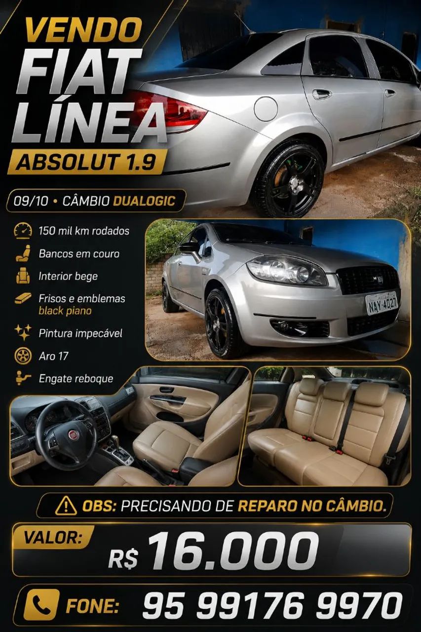 Fiat Linea Absolute 1.9/1.8 Flex Dualogic 4P 2010