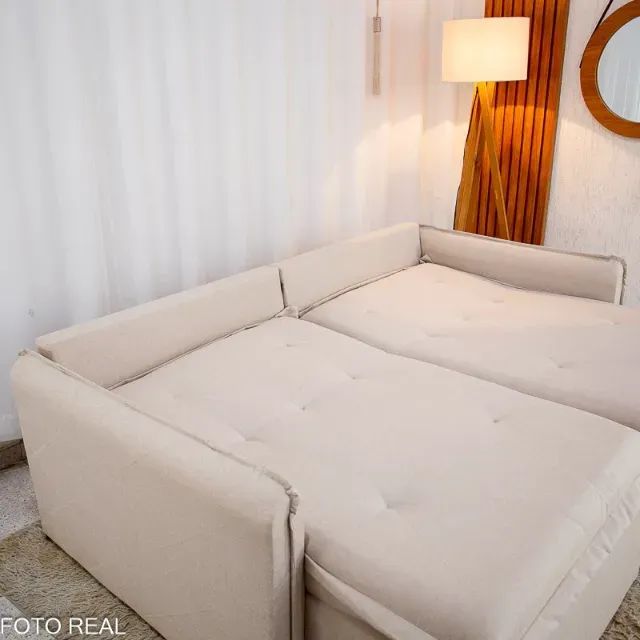 Sofá Cama Lima 2,00 m Linho Sem Caixa  Produto Novo! Pronta Entrega! - Foto 4