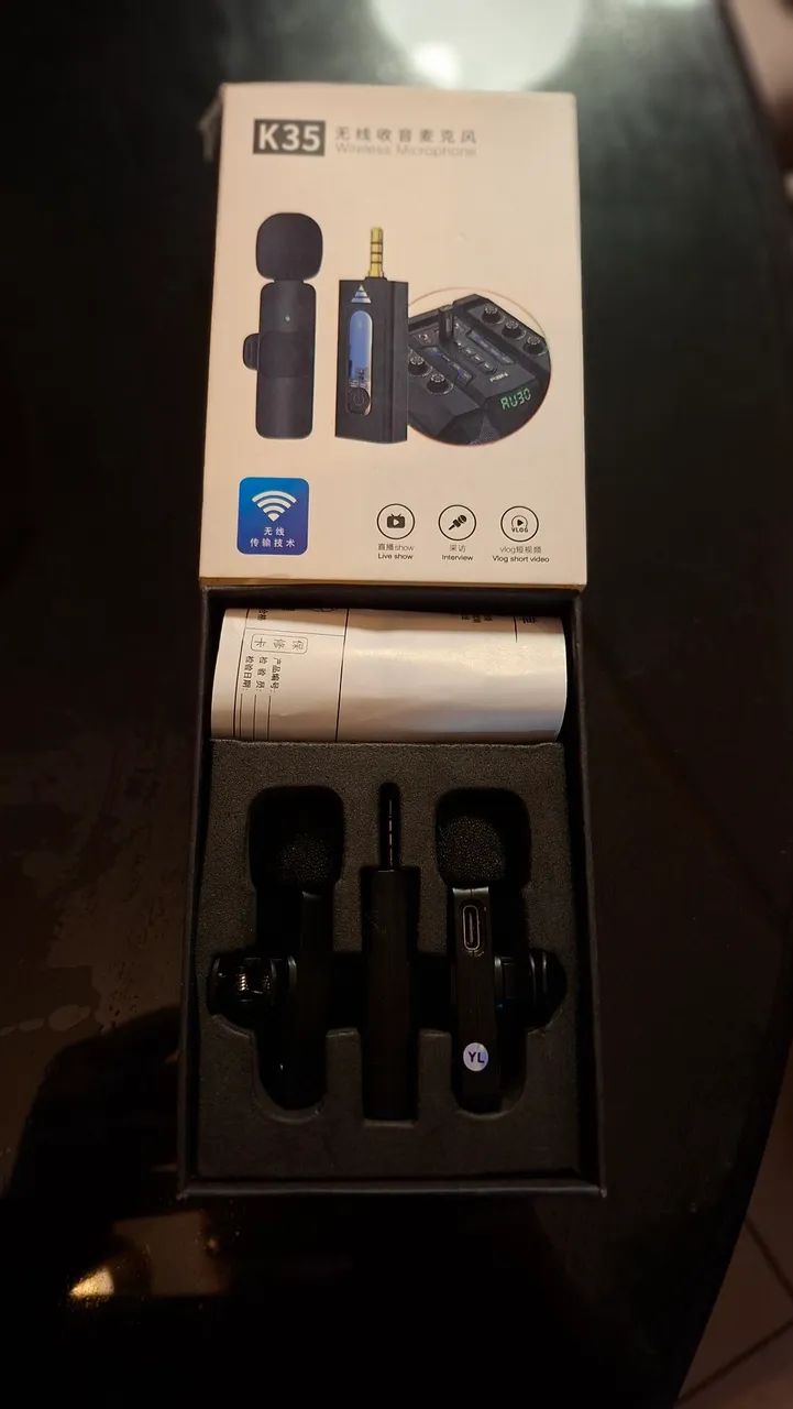 KIT Microfone com suporte e de lapela sem fio  - Foto 3