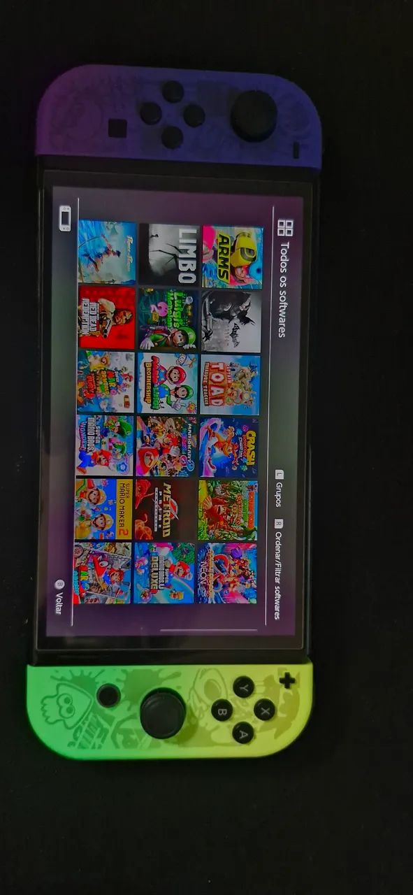 Vendo Switch OLED Splatoon Desbloqueado com vários acessórios - Foto 3