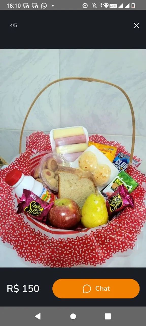 Cesta de café da manhã 