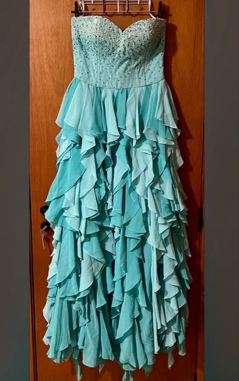 Vestido de festa verde Tiffany TAM 44 / G - Foto 4