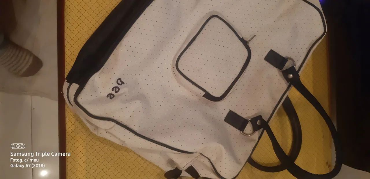 bolsa mala de viagem Couro branco