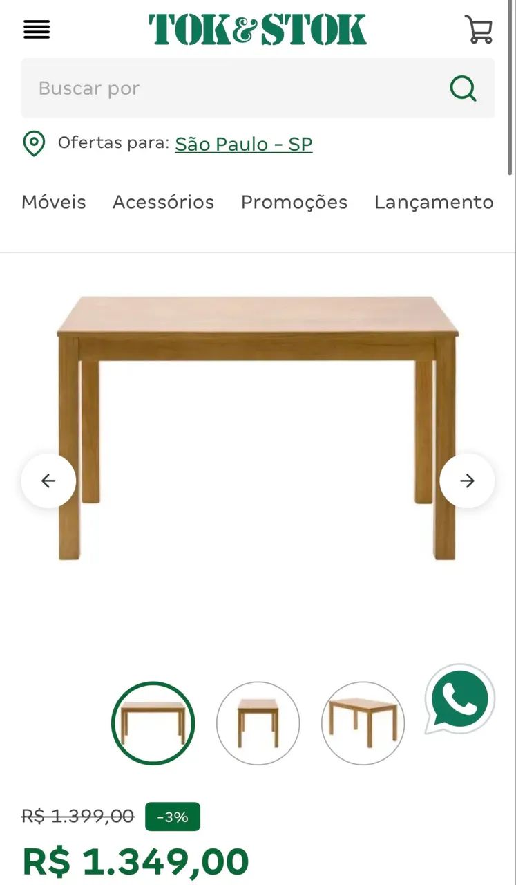 mesa tok stock 130x 80cm - Foto 2