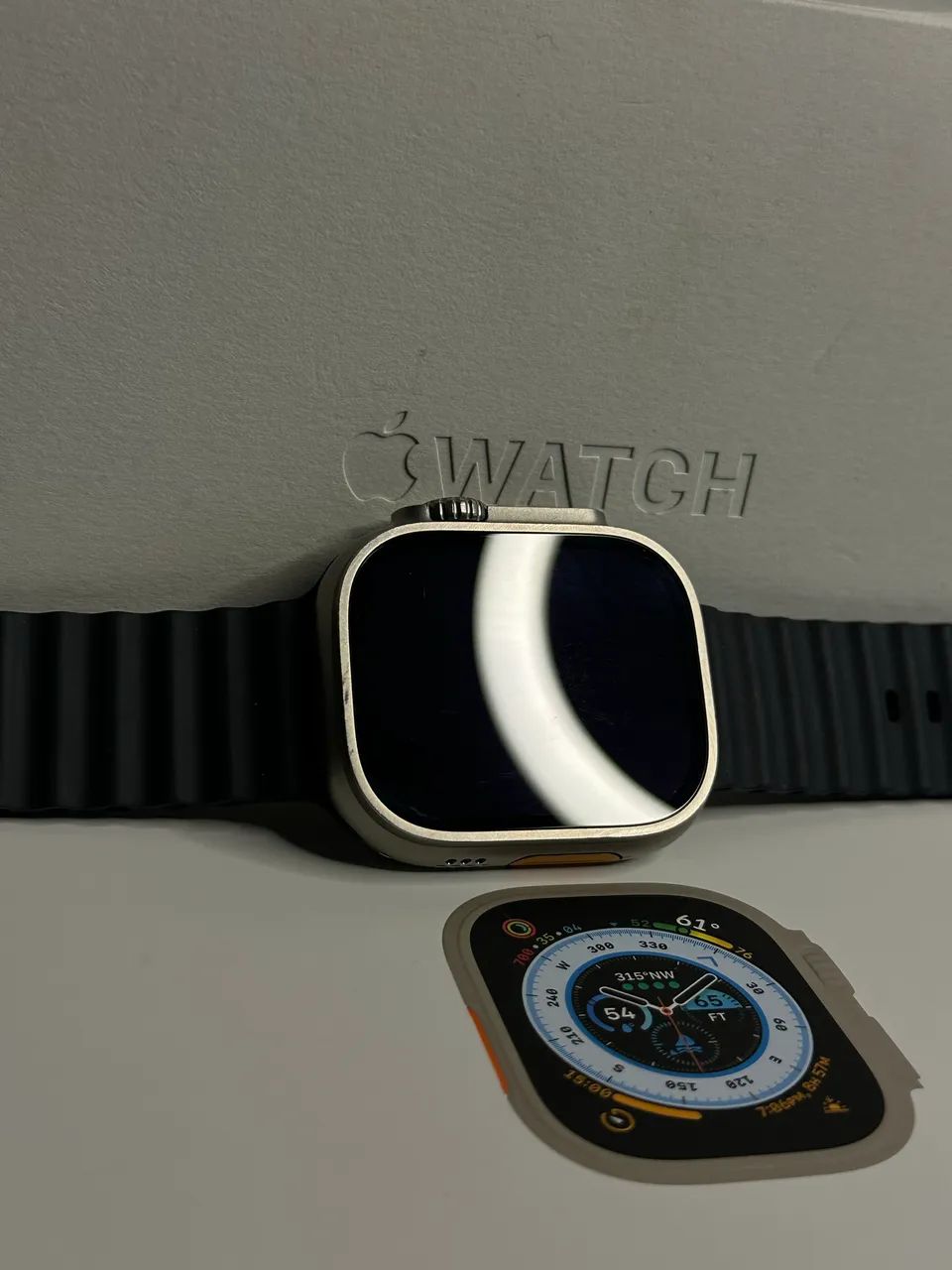 Apple Watch Ultra 1 49mm titanium natural semi novo impecável  - Foto 4