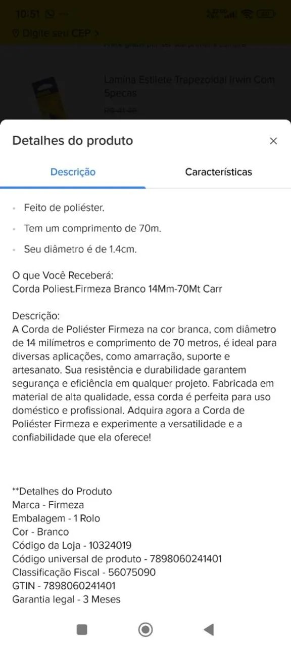 ROLO DE CORDA 70 METROS - Foto 5