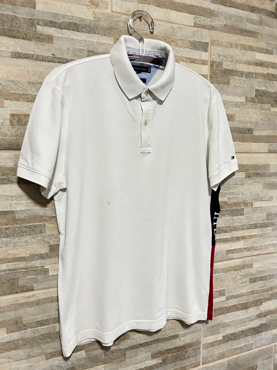 Camisa polo branca Tommy Hilfiger M - Foto 3
