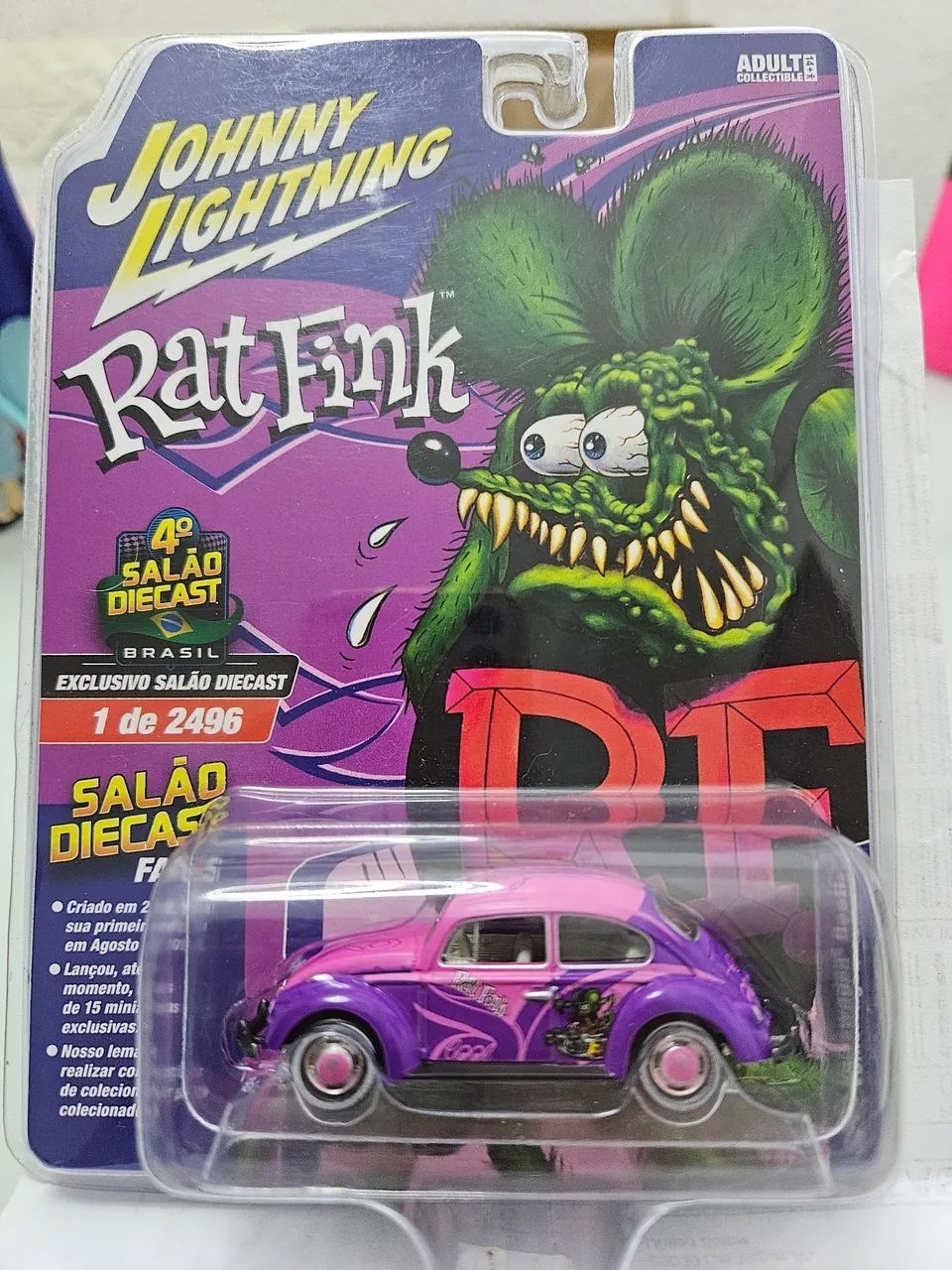 Miniatura Johnny lightning Fusca Ratfink - Exclusiva Salão Diecast