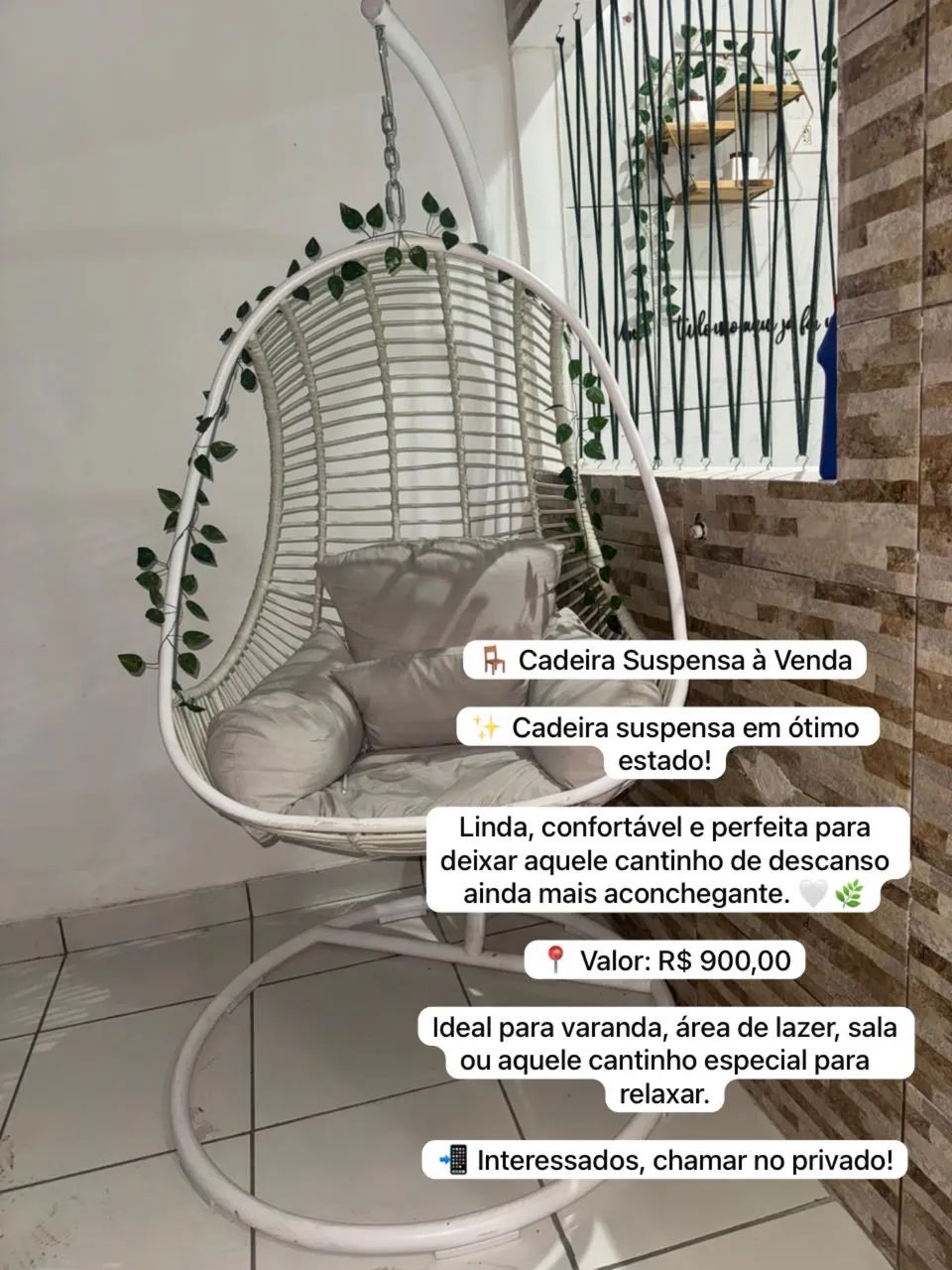 Cadeira decorativa de balanço  - Foto 2