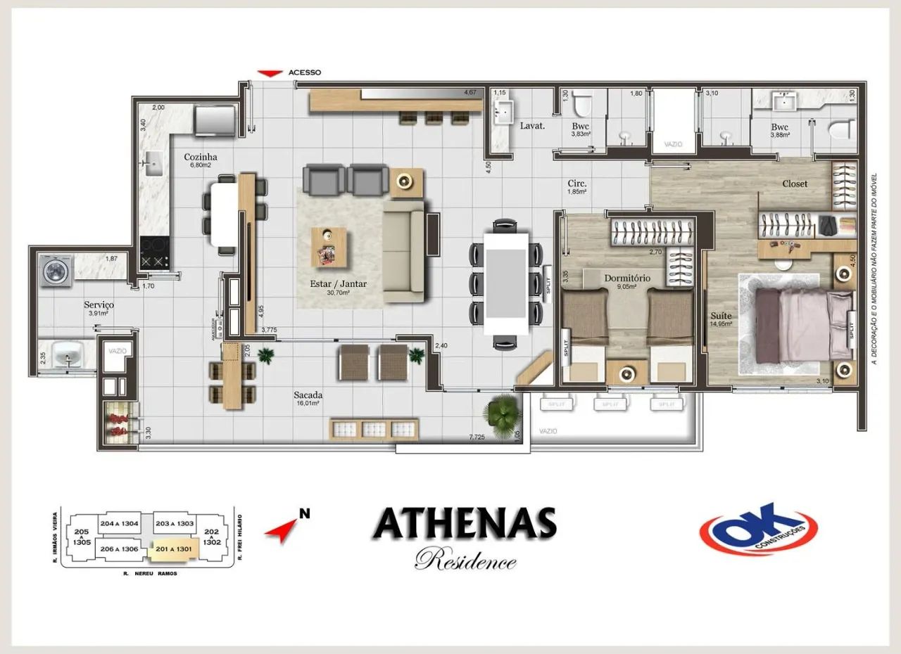 Apartamento 2 Quartos com 1 Suíte e 89m² - Campinas