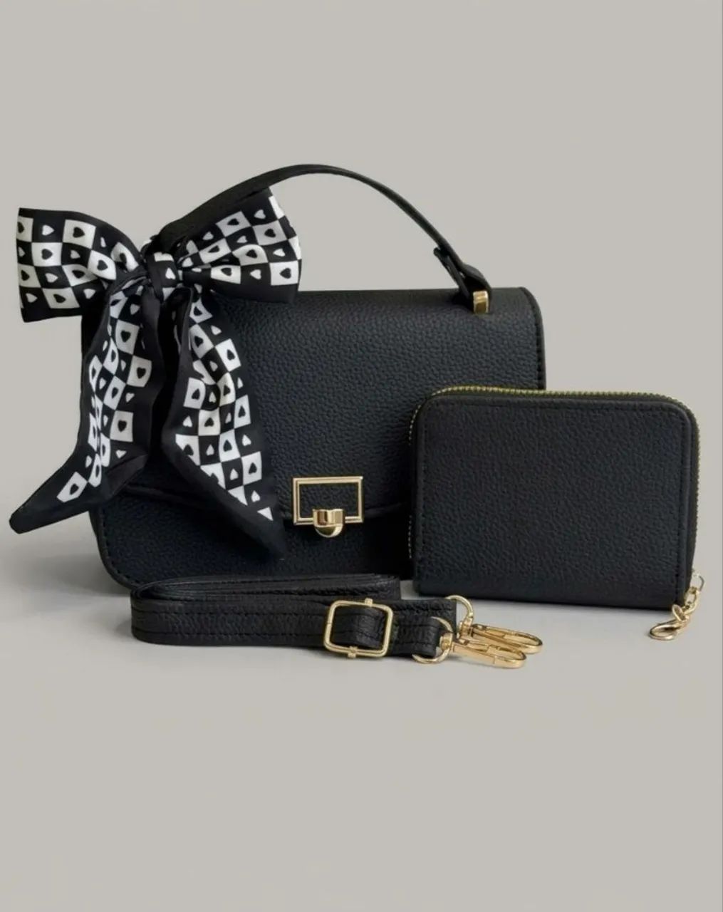 Kit bolsa mais carteira e laço  - Foto 4