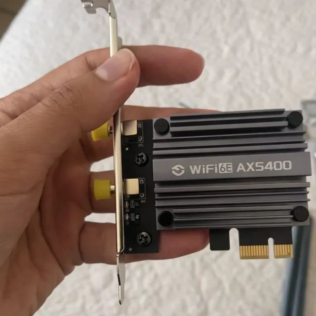 Placa de Rede PCIe Fenvi WiFi 6E AX5400 Tri-Band 5374Mbps + Bluetooth 5.3 PC