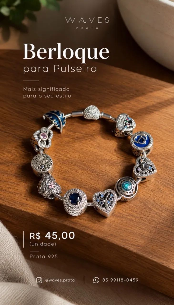 Berloque para Pulseira (unidade) Prata 925 - Foto 3