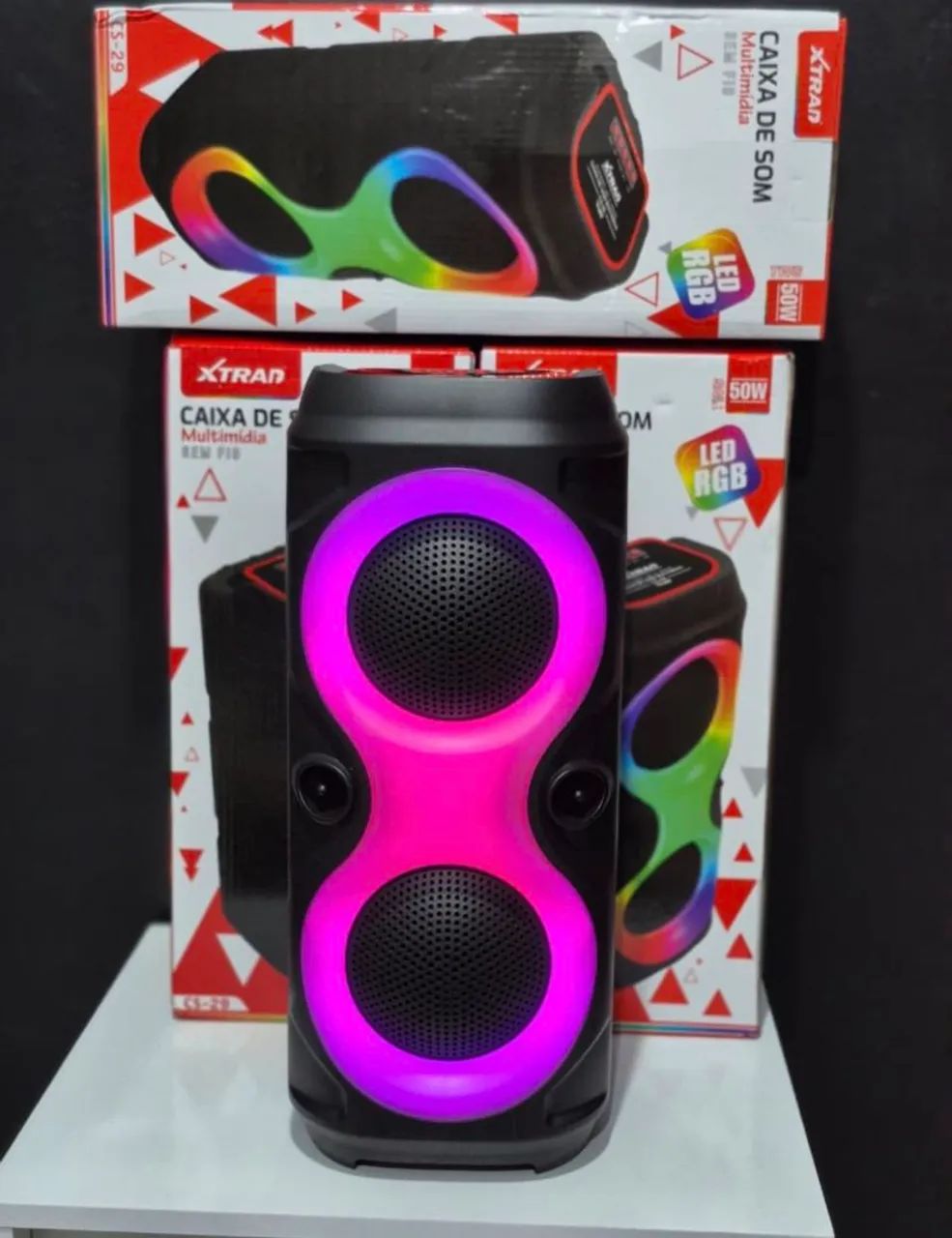 ? CAIXA DE SOM BLUETOOTH XTRAD 50W RGB - POTÊNCIA ? - Foto 2