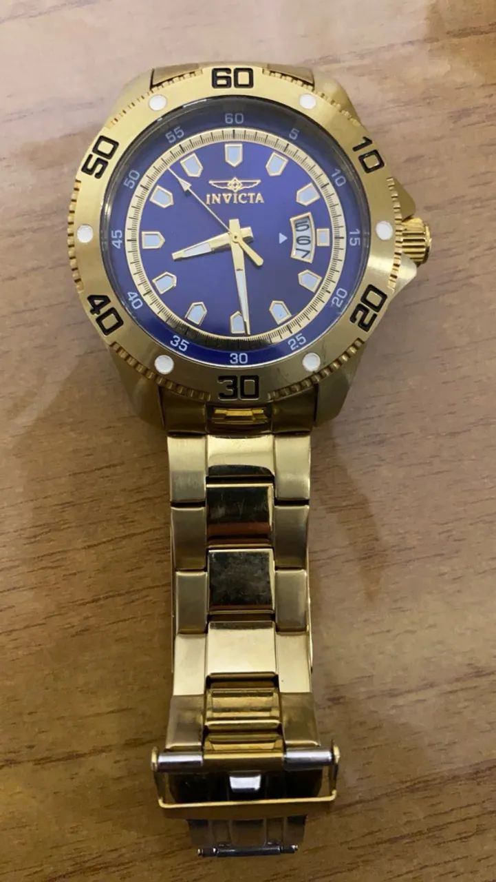 Invicta Pro Diver 19266 Original + Caixa - Azul/Dourado - Foto 5
