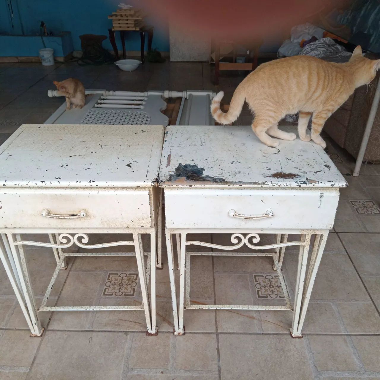 2 criado de ferro maciço 