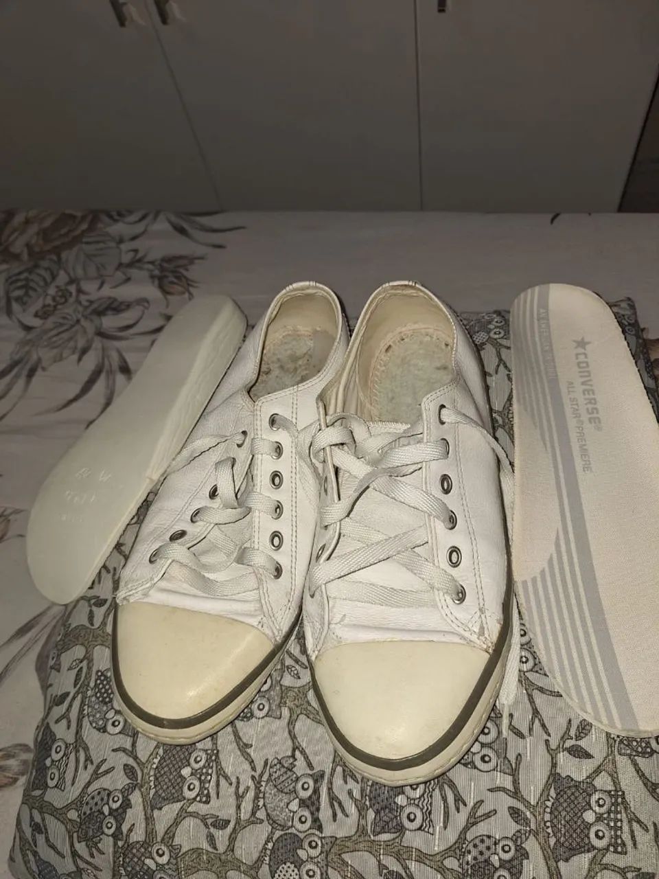 Tênis All Star de couro branco