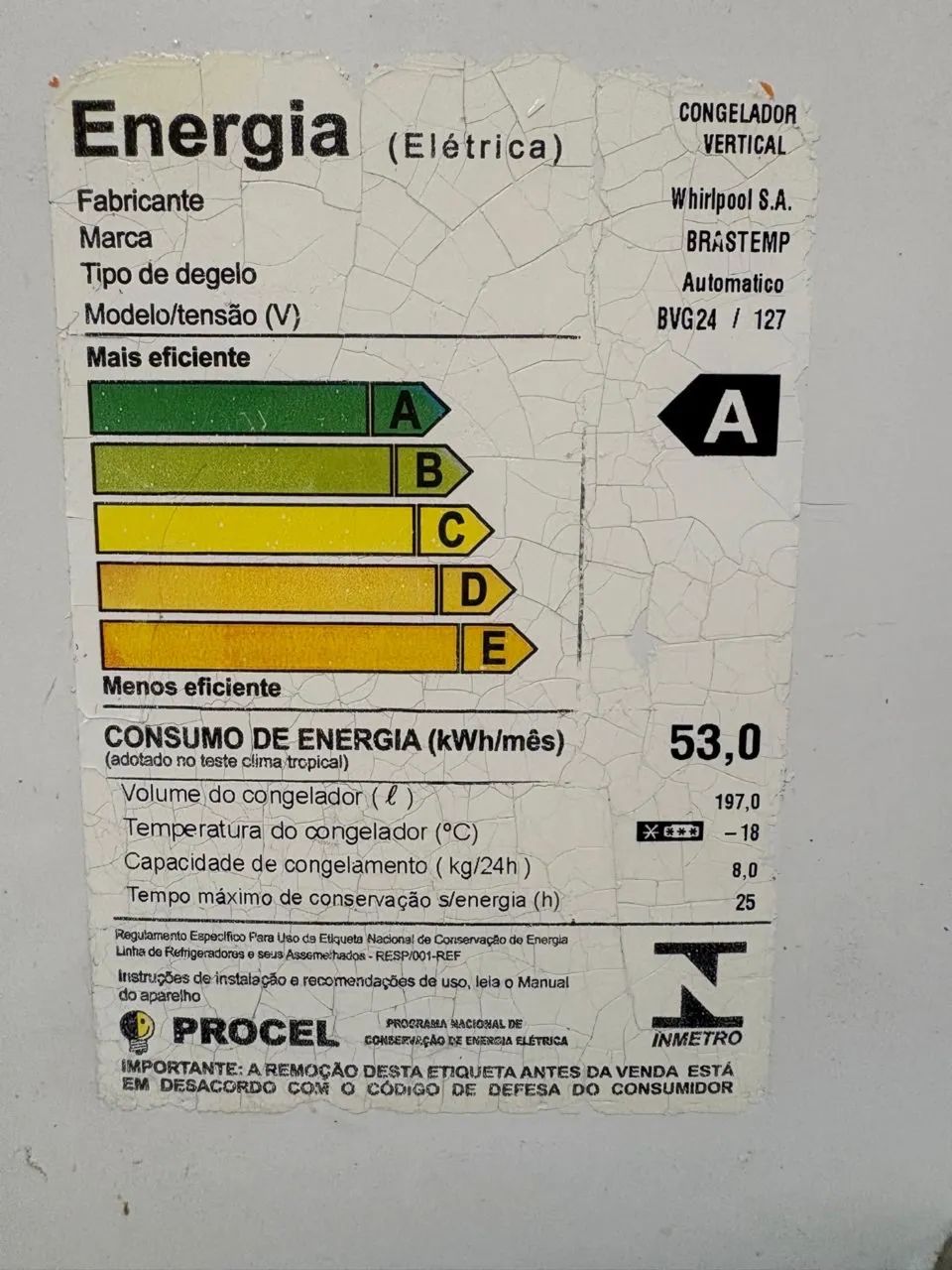 Freezer Brastemp 197lts branco - Foto 3