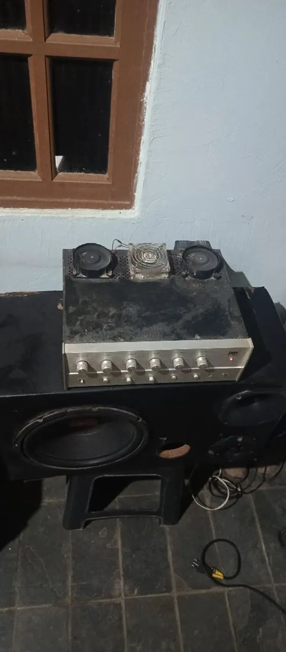 Caixa trio com cabeçote amplificador yang 850 - Foto 2