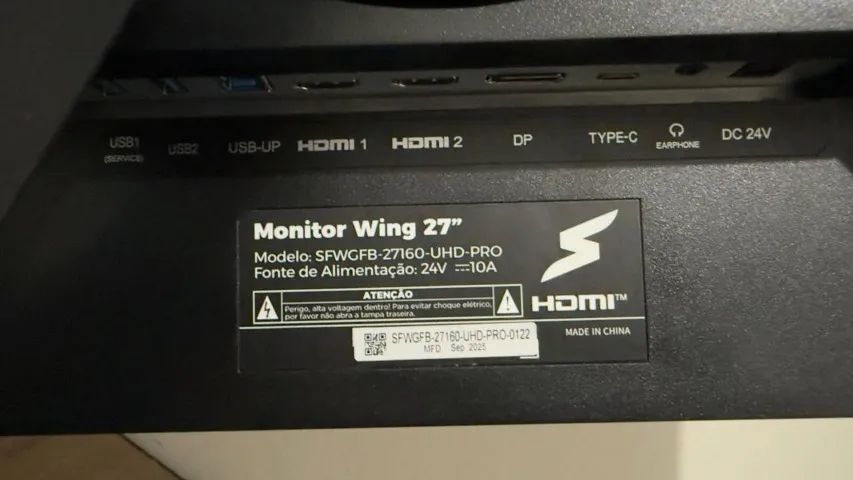 Monitor Gamer SuperFrame Wing 27" MiniLED 4K 160Hz / Full HD 320Hz - Impecável - Foto 3