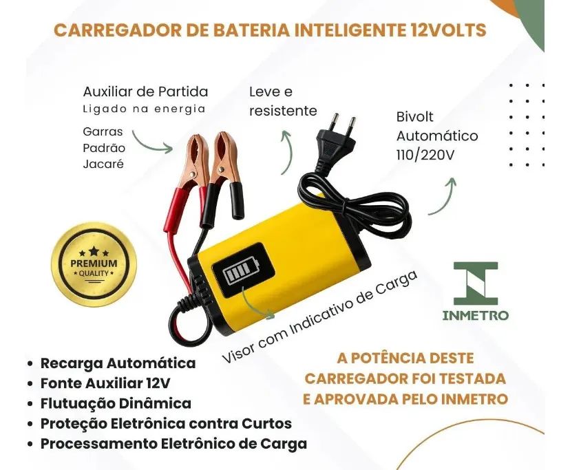 Carregador 12v para carro moto barco! - Foto 4