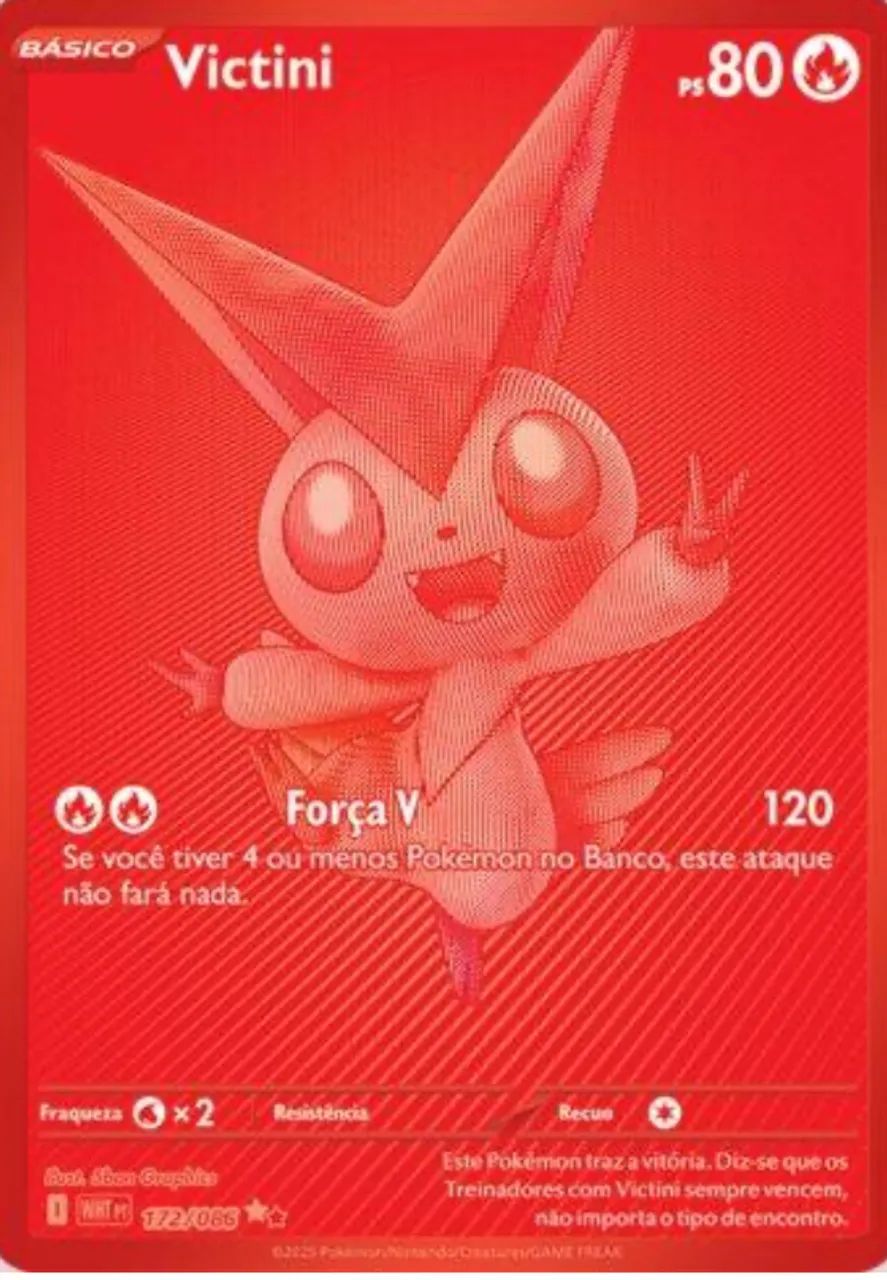 pokémon Victini vermelho coleção raio preto e fogo branco 