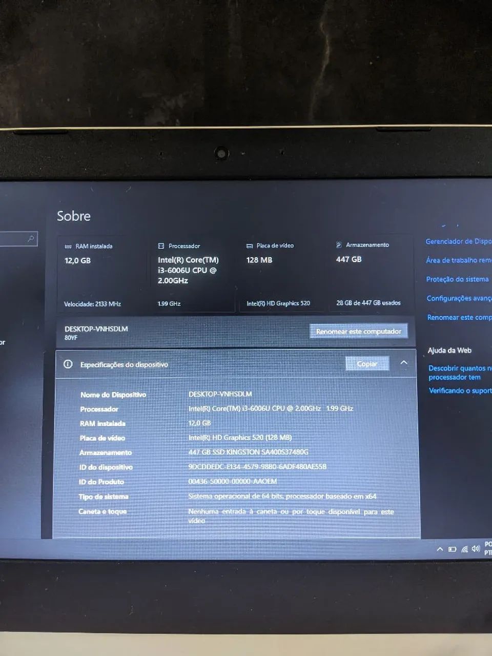 Notebook Lenovo i3 12GB DDR4 500GB SSD - Foto 5