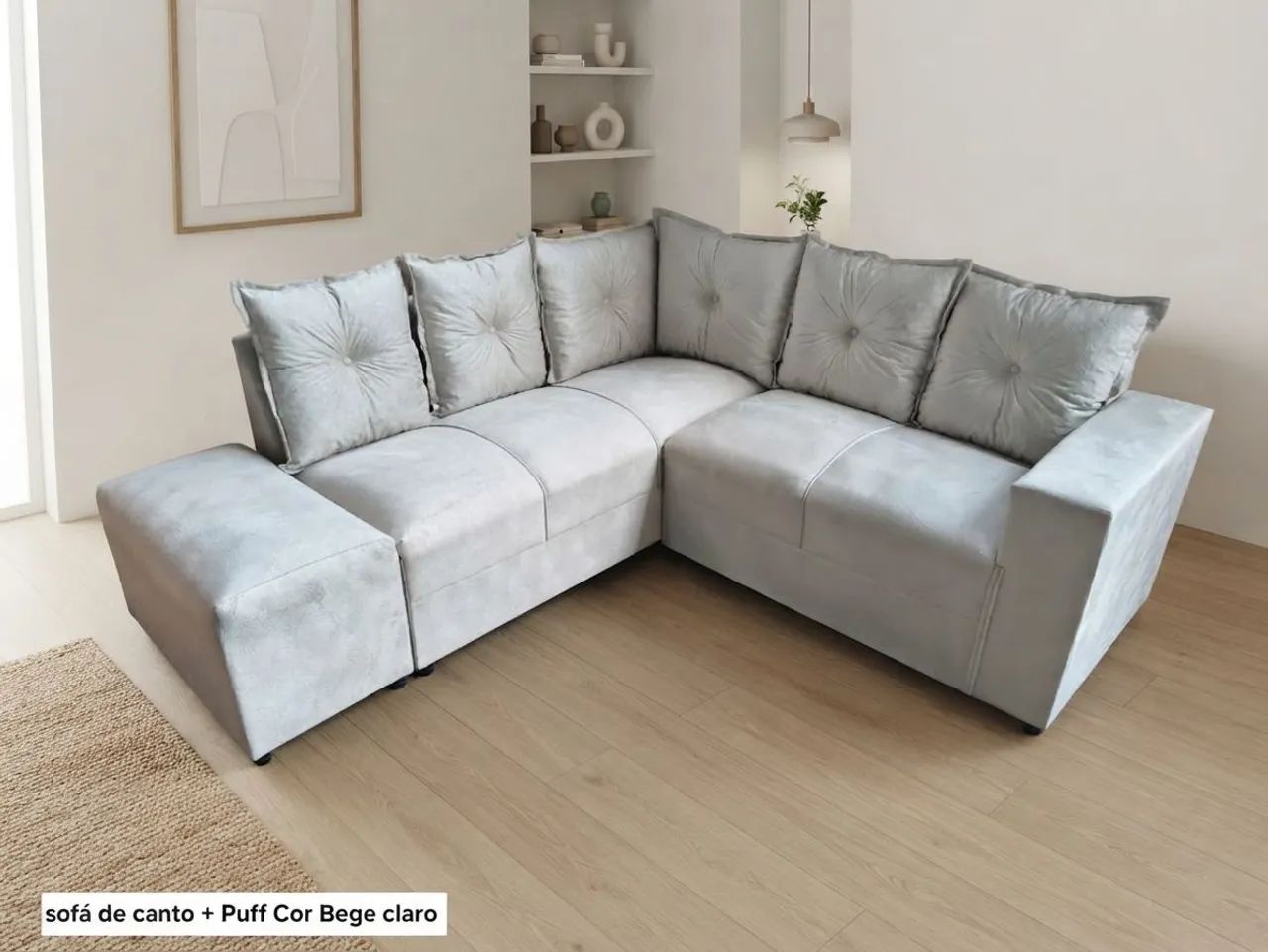 Sofa de canto com puff novo direto da fábrica 750,00 - Foto 3